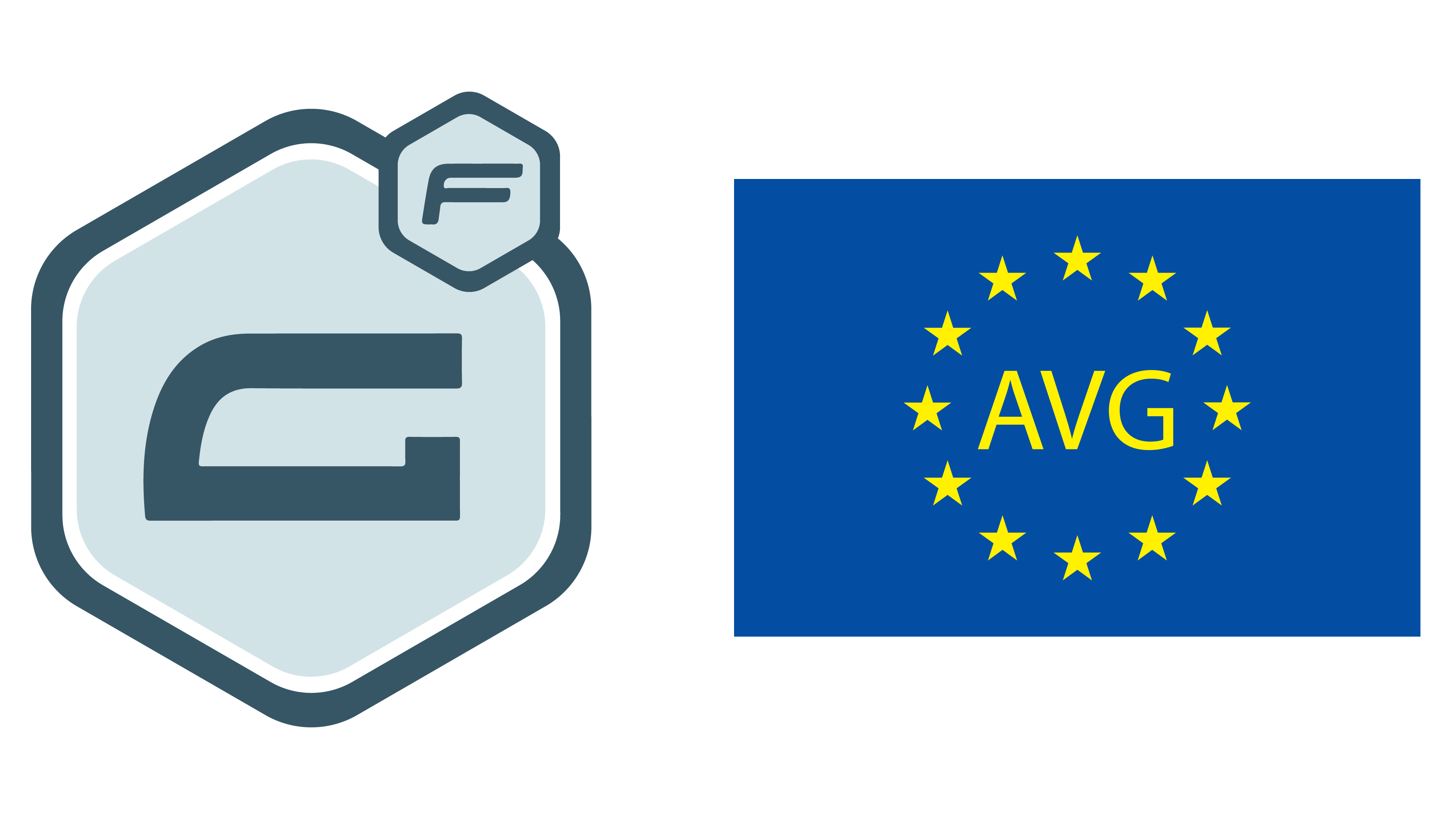 Afbeelding van het logo van Gravity Forms en de Europese vlag met de letters AVG erop.
