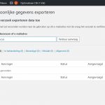 Screendump van het invulscherm voor het aanvragen of persoonlijke gegevens mogen worden geëxporteerd.