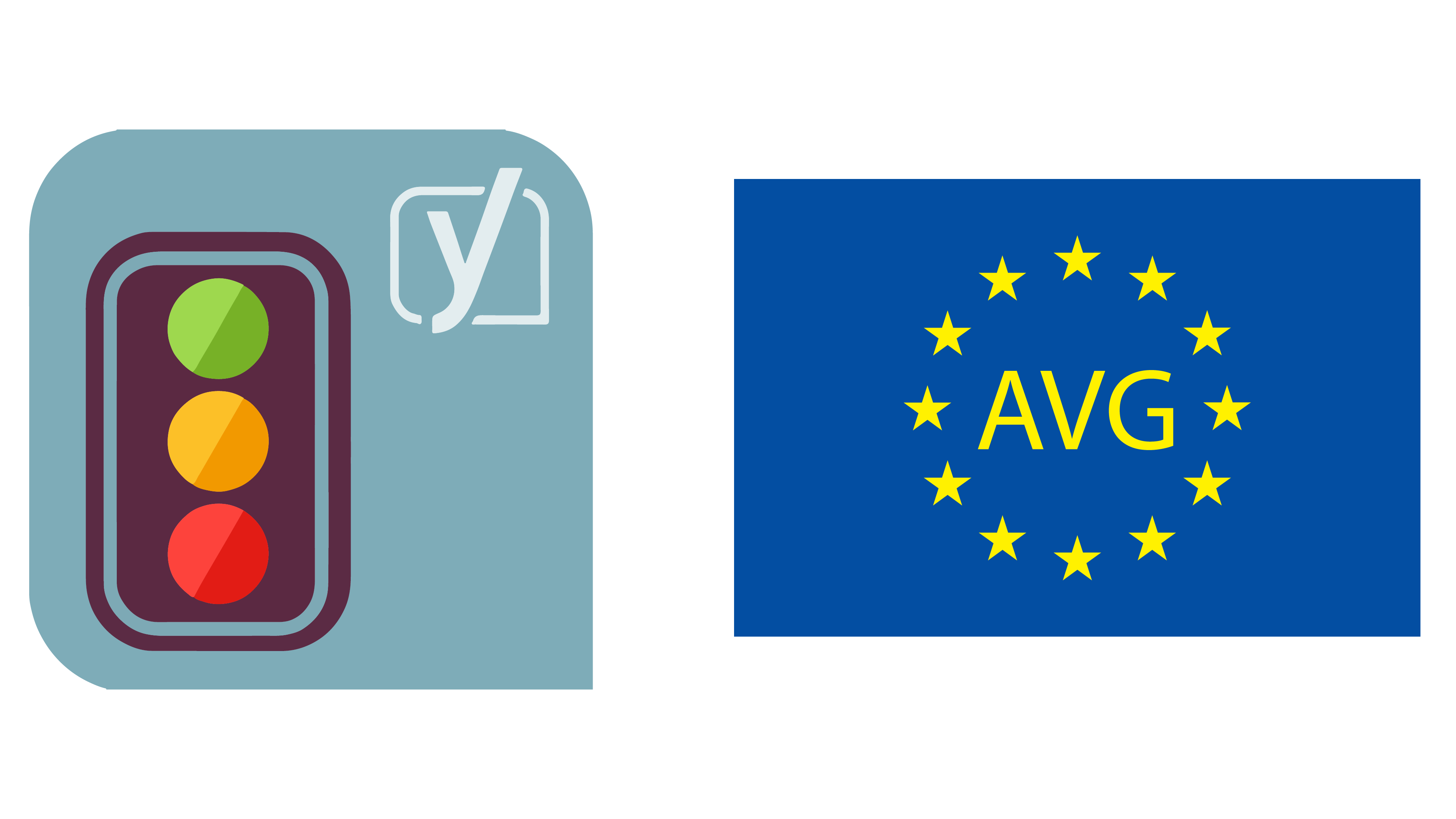 Png (afbeelding) van het logo van Yoast met ernaast een Europese vlag. Op de vlag staan de letters AVG.