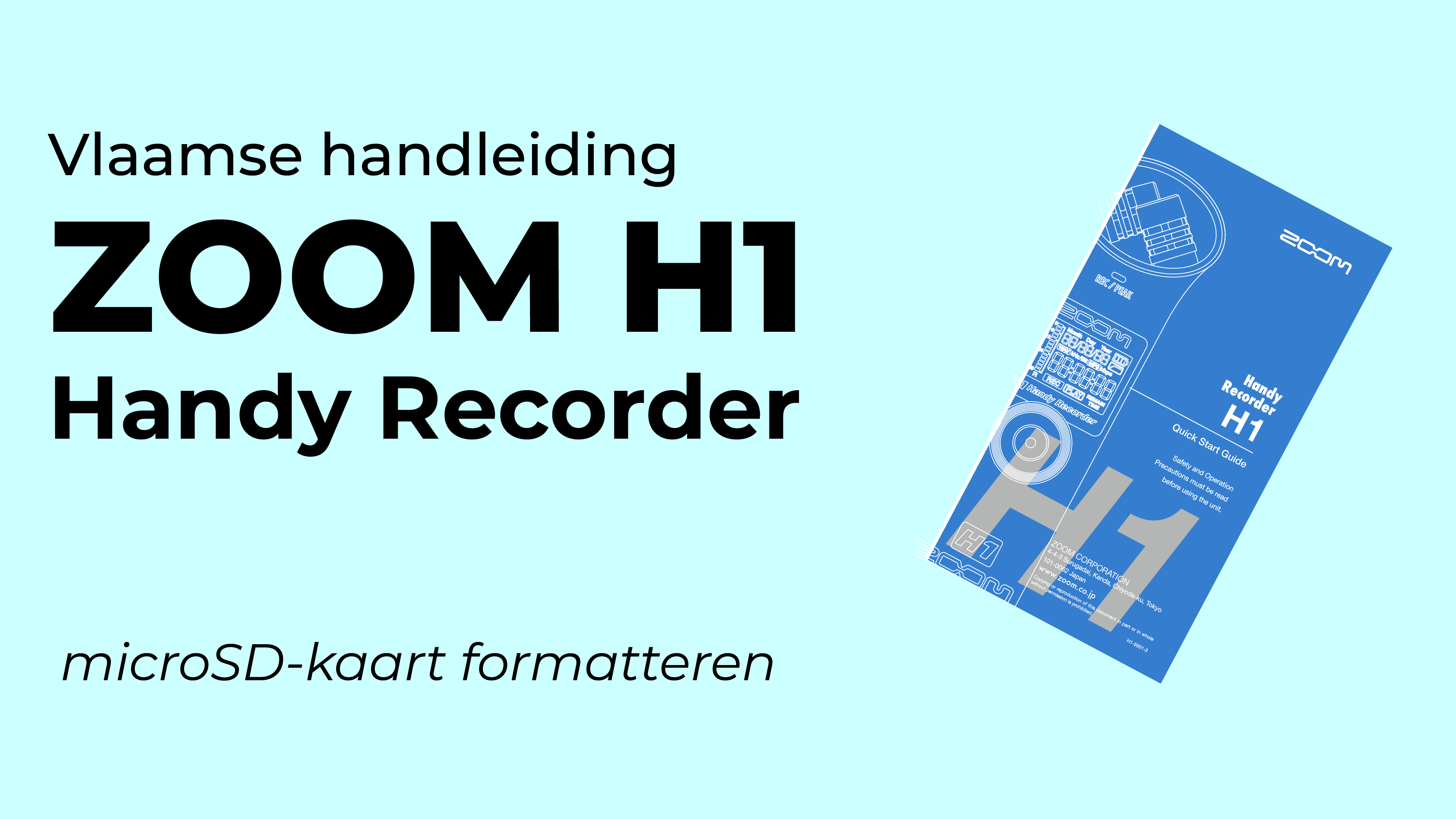 Vlaamse handleiding Zoom H1 microSD-kaart formatteren.