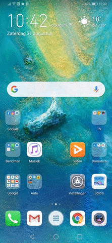 Animated gif van het inschakelen van bluetooth Huawei Mate 20 Pro.
