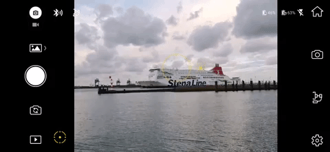 Screendump animated gif DJI Osmo Mobile 2 scherm tijdens gebruik.