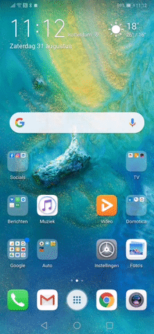 Animated gif schermoriëntatie Huawei Mate 20 Pro.