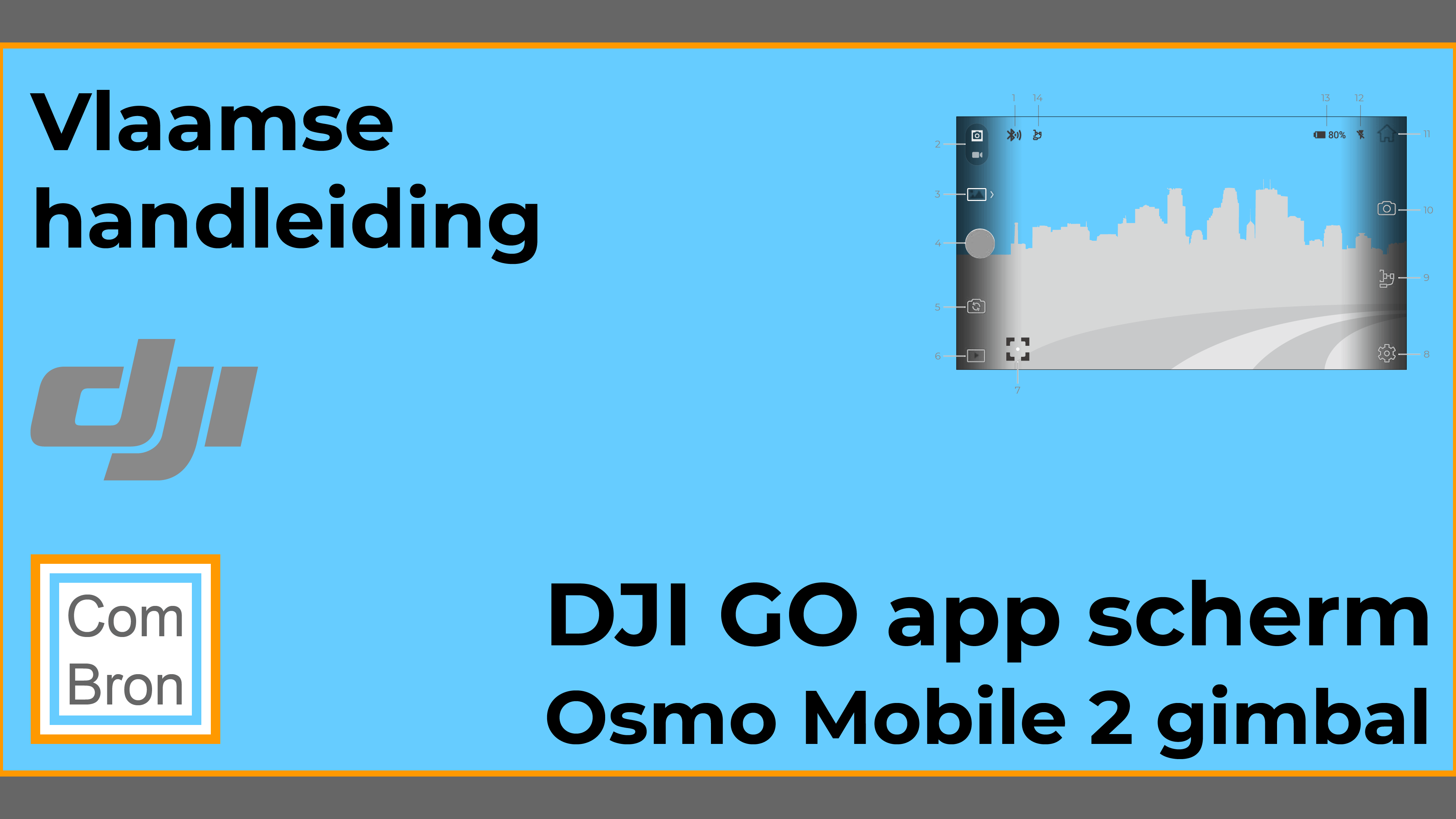 Vlaamse handleiding DJI GO-app Osmo Mobile 2 scherm.