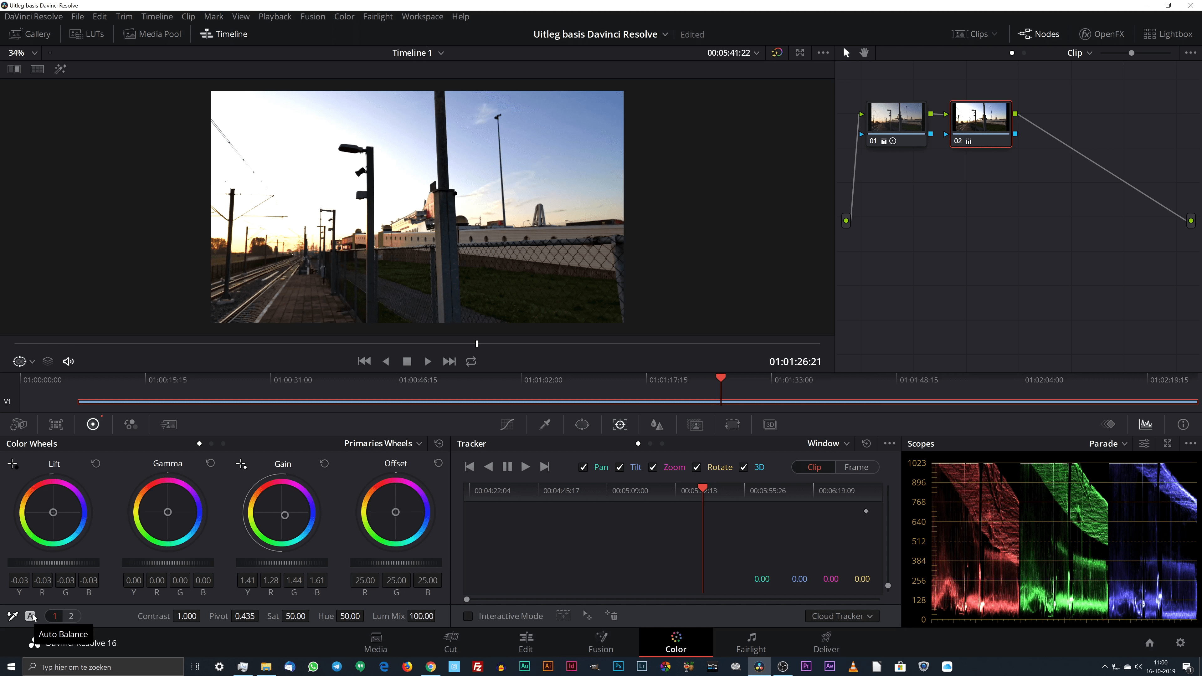 Zwart wit en Auto Balance. Eenvoudig kleuren van een video met DaVinci Resolve aanpassen.