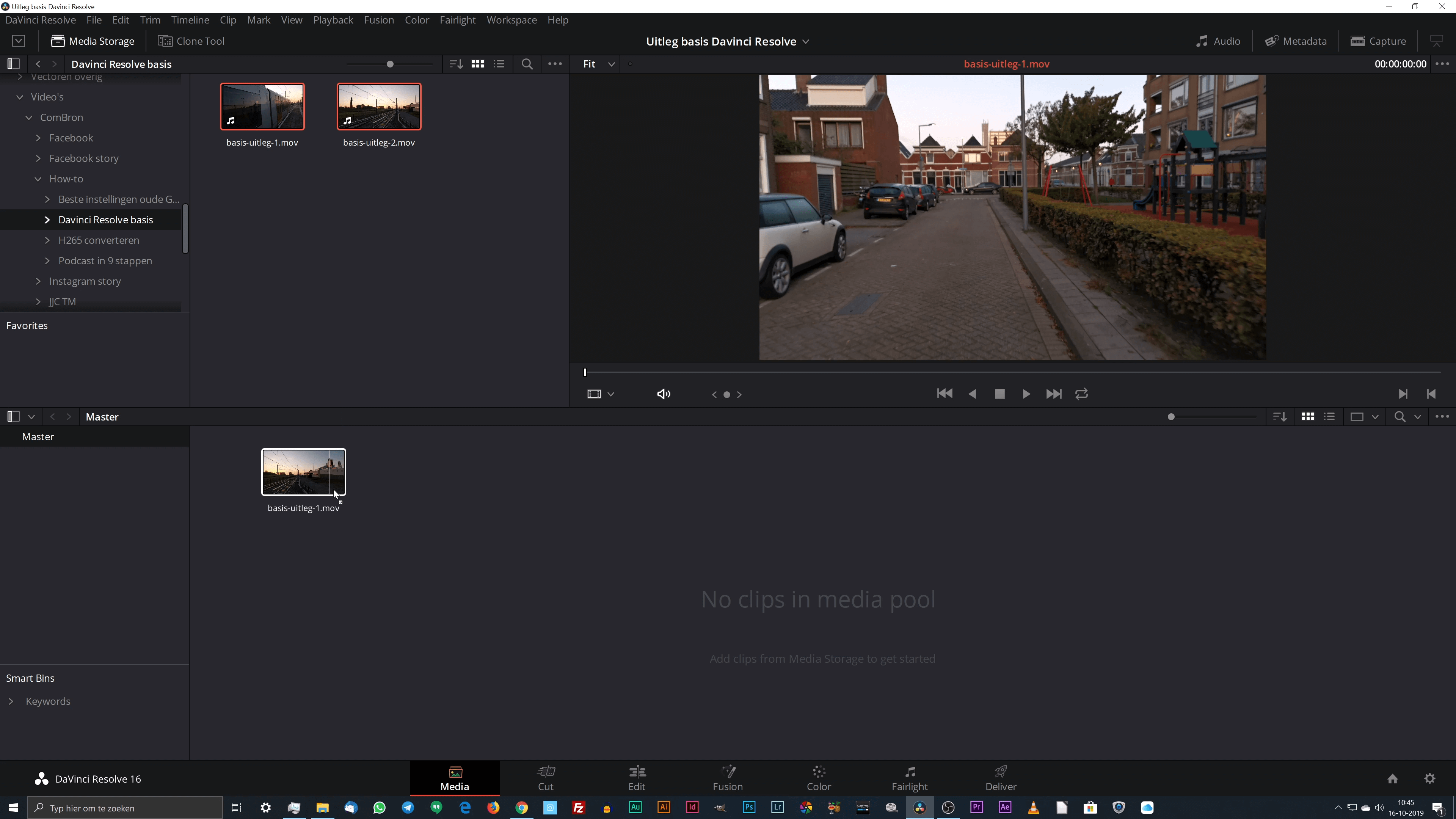 Video toevoegen aan DaVinci Resolve om te bewerken.