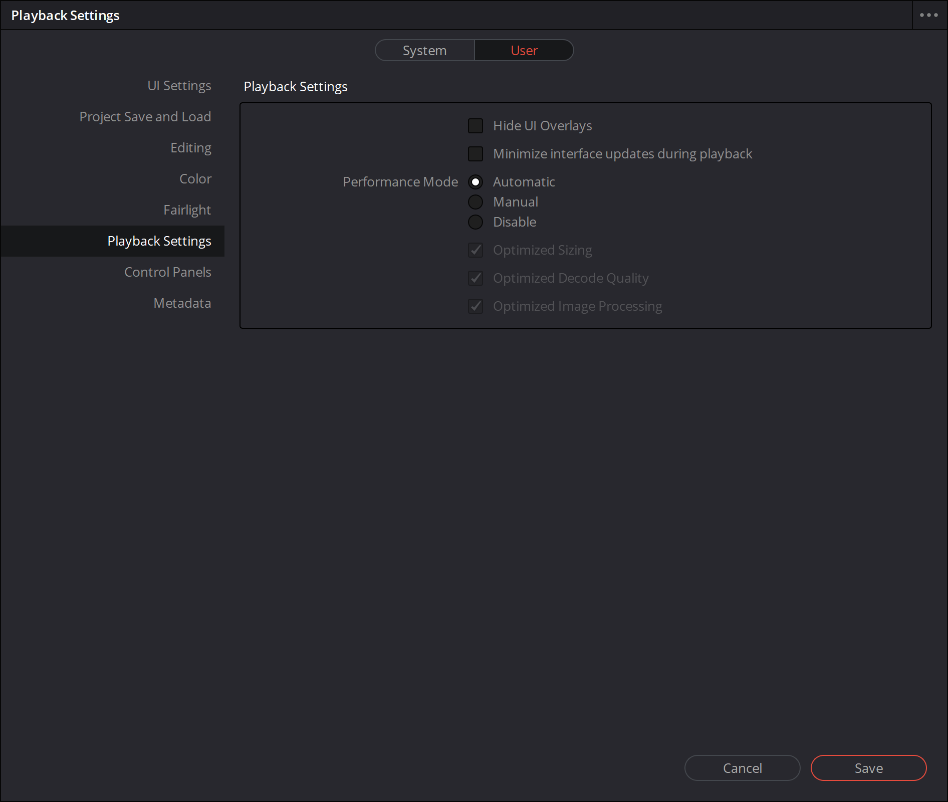 Formaat, kwaliteit en beeldbewerking vooraf instellen helpt bij de snelheid waarmee je met DaVinci Resolve video's kan bewerken.