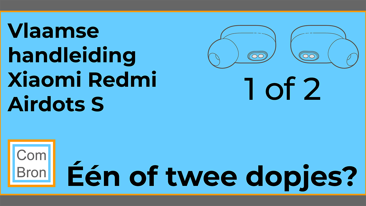 Tekening uit de Vlaamse handleiding Xiaomi Redmi Airdots S bluetooth oortjes. In dit hoofdstuk van de gebruiksaanwijzing een instructie voor het gebruiken van één of twee oordopjes van de Mi True Wireless Earbuds Basic S zoals ze ook wel genoemd worden.