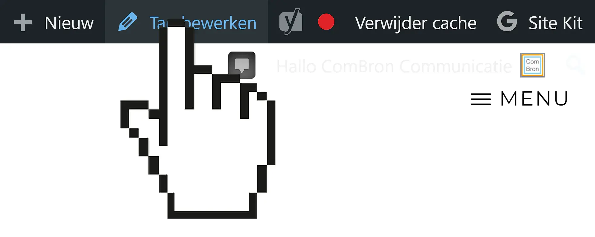 Schermafbeelding waarop te zien is dat de pointer van Windows op "Tag bewerken" klikt.