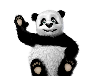 TinyPNG. Zwaaiende panda van TinyPNG.