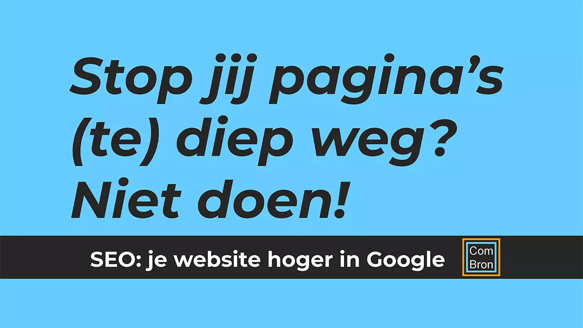 pagina-vindbaar-maken-diy-seo-uk Stop webpagina's niet te diep weg om goed vindbaar te worden en te blijven.