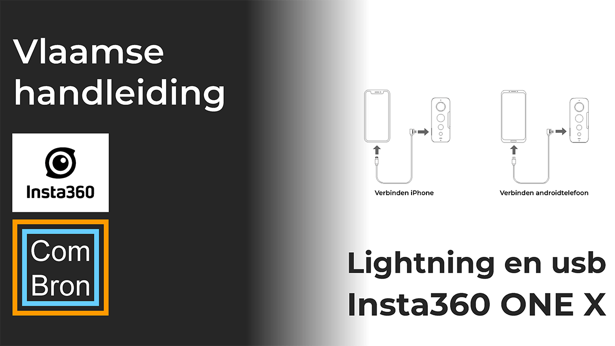 Vlaamse handleiding Insta360 ONE X. In dit hoofdstuk van de gebruiksaanwijzing wordt uitgelegd hoe je de 360 graden camera op afstand met draadverbinding via usb of lightning kan bedienen.