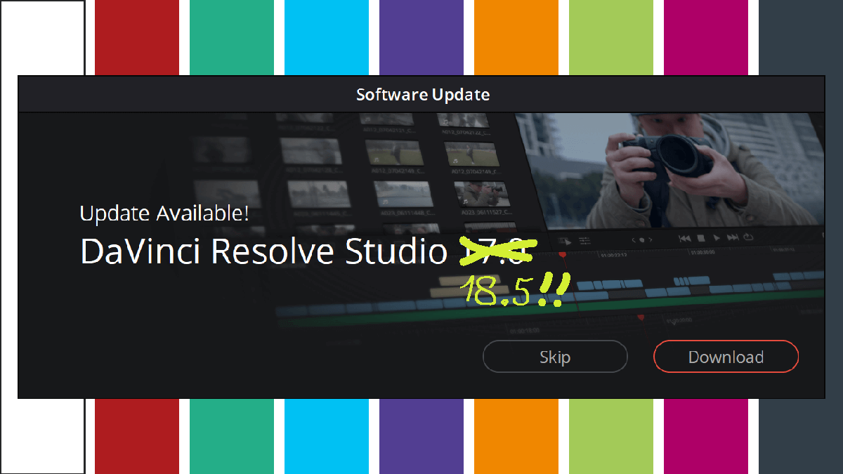 DaVinci Resolve kan vanaf nu automatisch checken op updates en melden als er updates beschikbaar zijn.