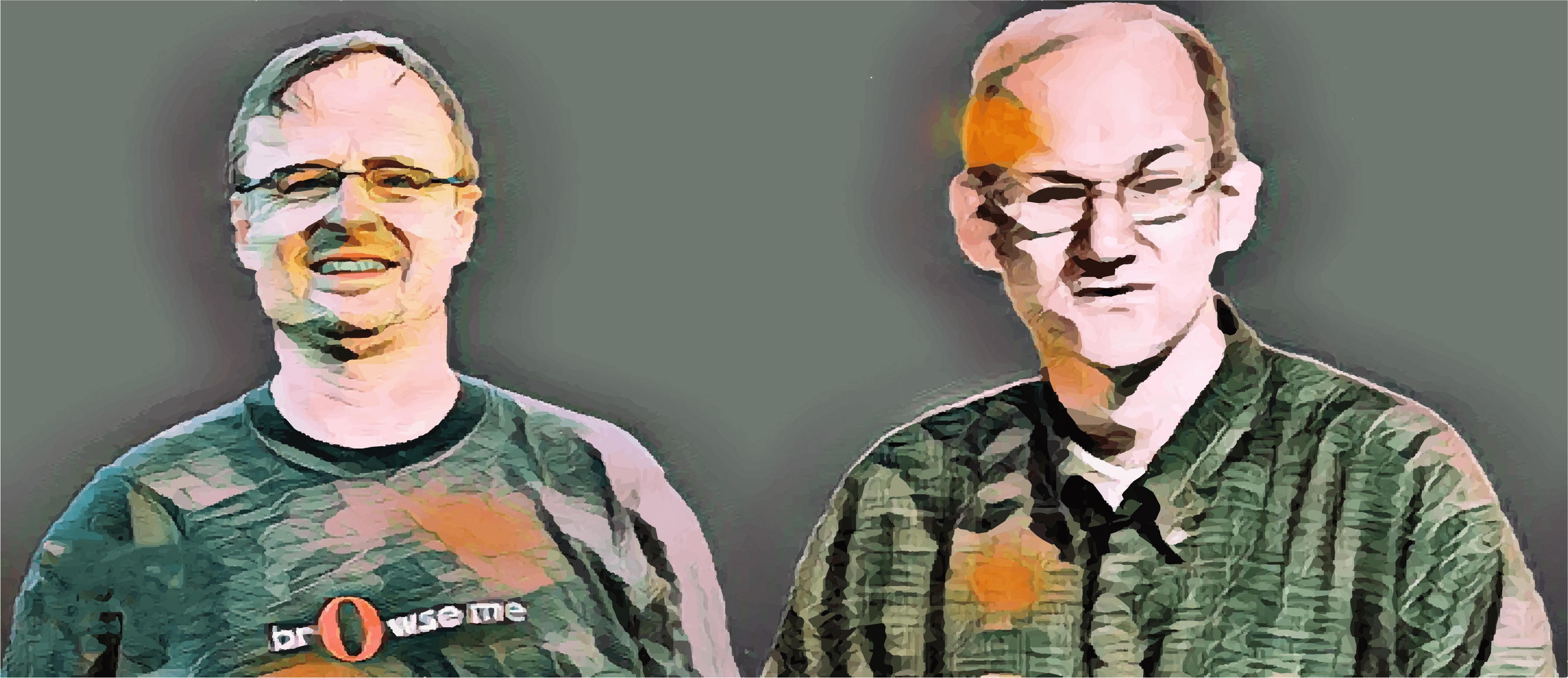 Tekening van Håkon Wium Lie en Bert Bos.