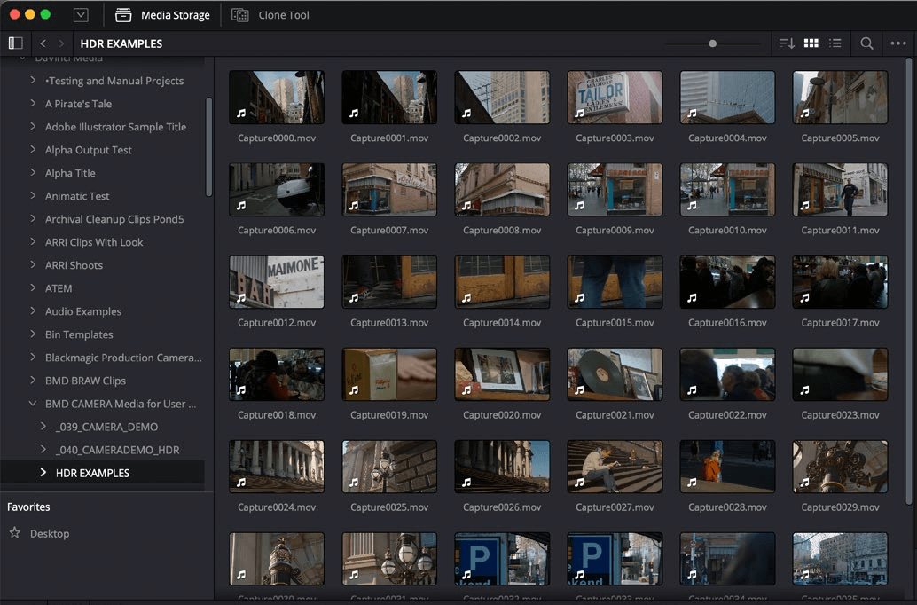 Schermafbeelding media-opslagbrowser.