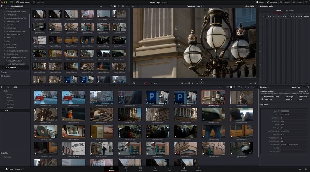 Pagina Media in DaVinci Resolve.