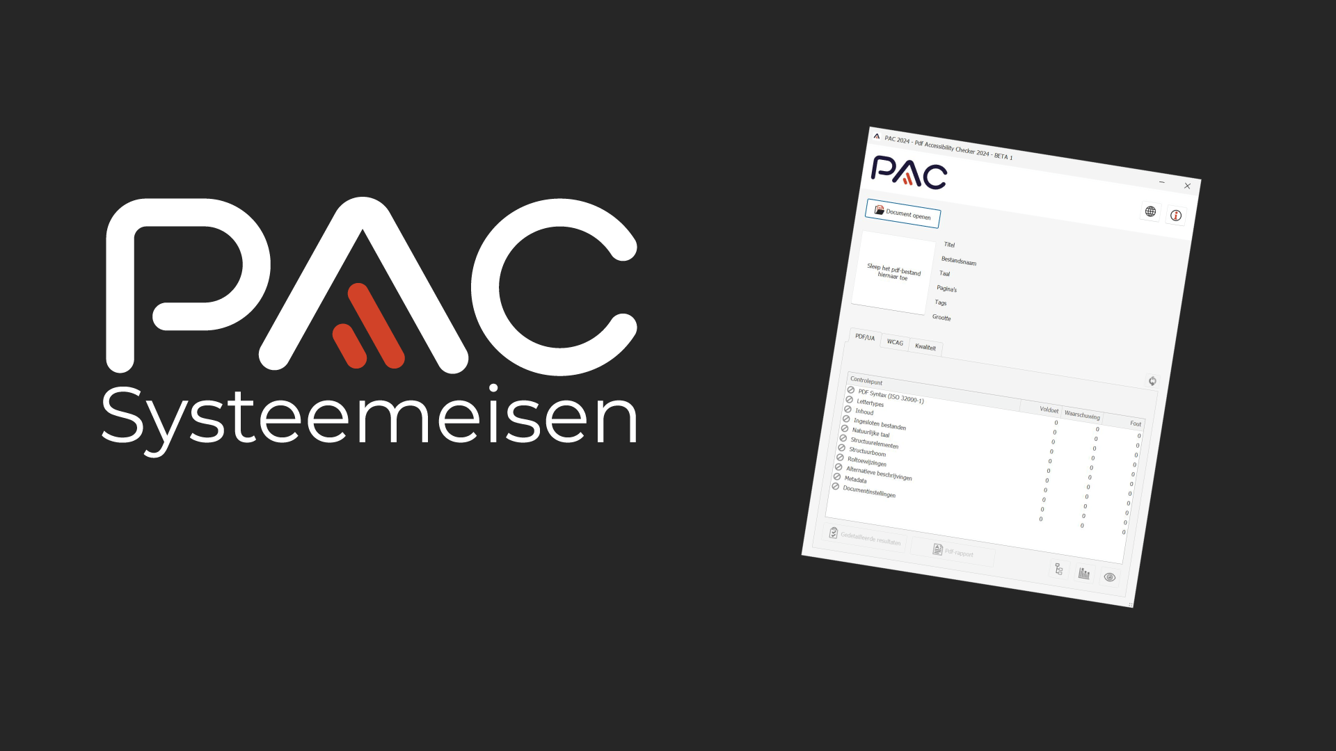 Systeemeisen of systeemvereisten PAC 2024.