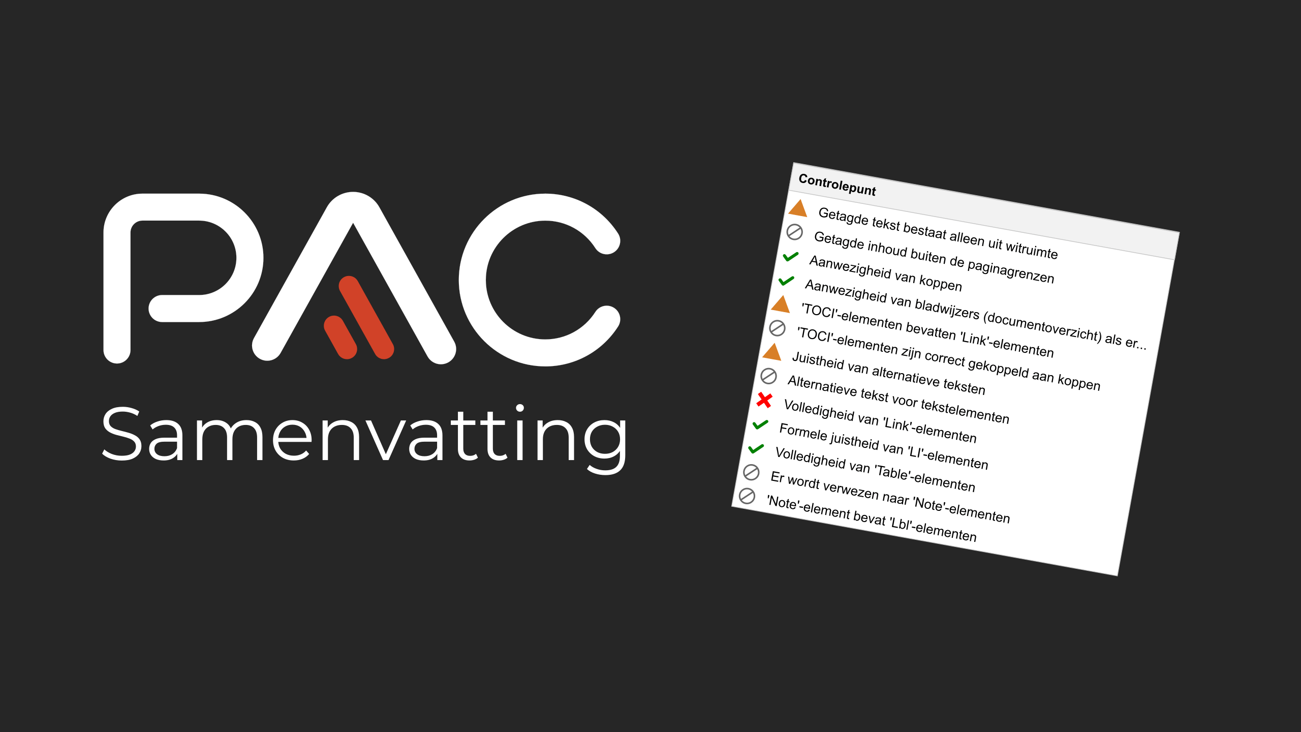 Samenvatting PDF/UA , WCAG of Kwaliteit van een pdf.