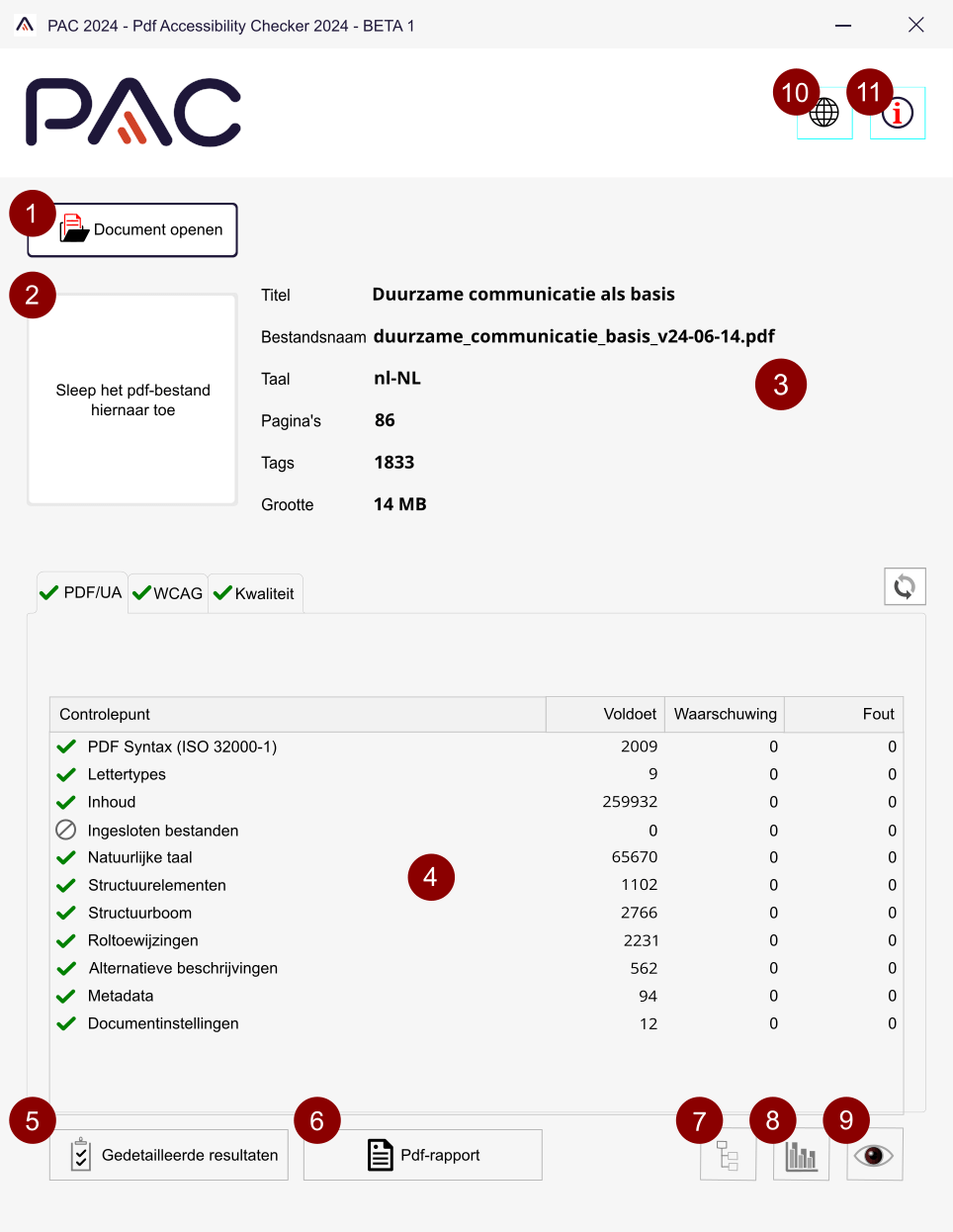 Gebruikersinterface PAC 2024 BETA1.